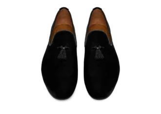 Pantofole Nicolas con nappine in velluto