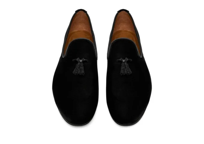 Pantofole Nicolas con nappine in velluto Pantofole Nicolas con nappine in velluto