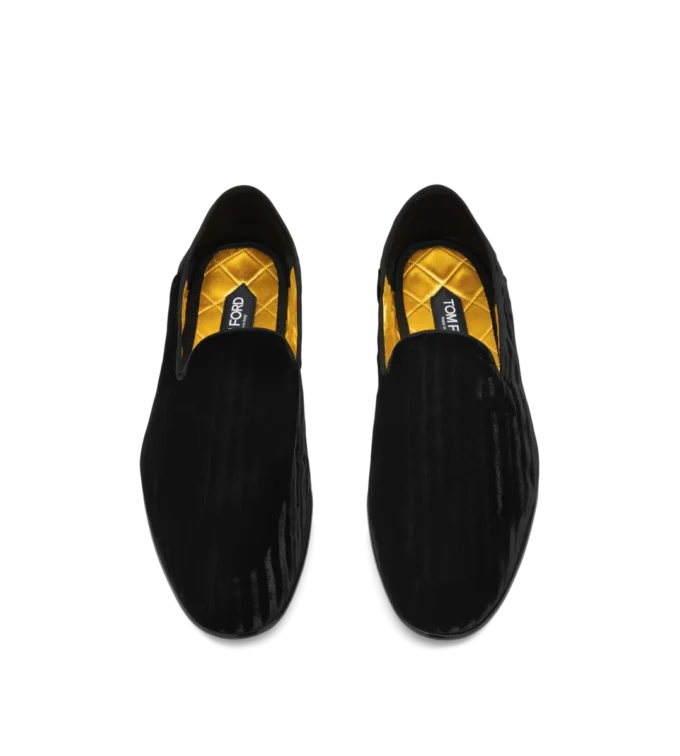 Pantofole Steven in velluto a righe