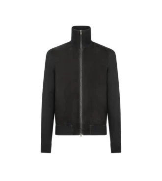 Pelle scamosciata sul davanti Merino con zip integrale