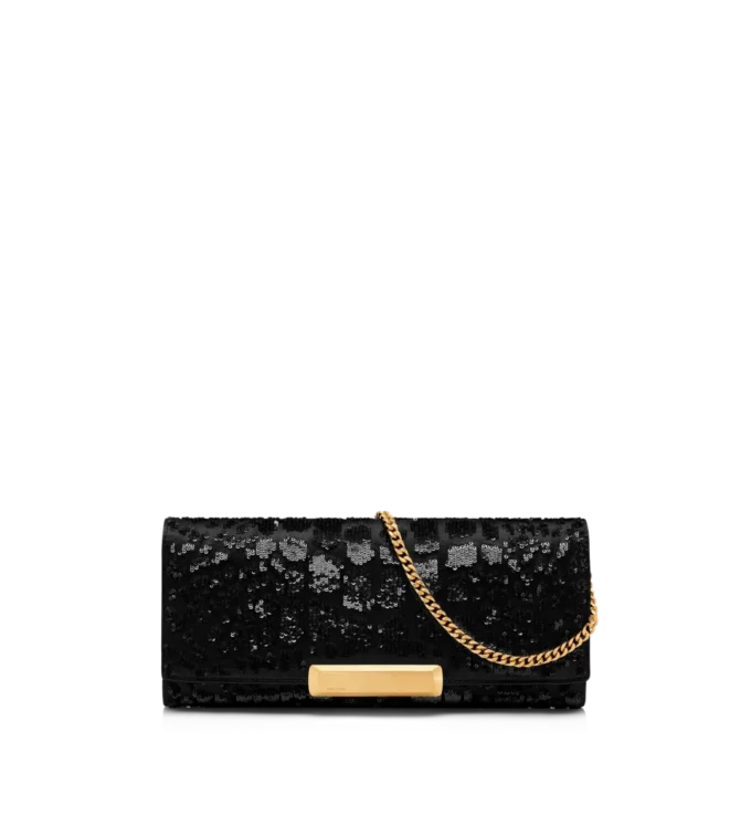 Pochette Bar con ricami in paillettes effetto coccodrillo Pochette Bar con ricami in paillettes effetto coccodrillo