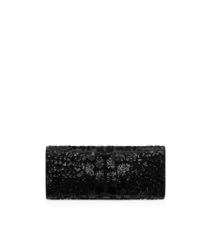 Pochette Bar con ricami in paillettes effetto coccodrillo Pochette Bar con ricami in paillettes effetto coccodrillo