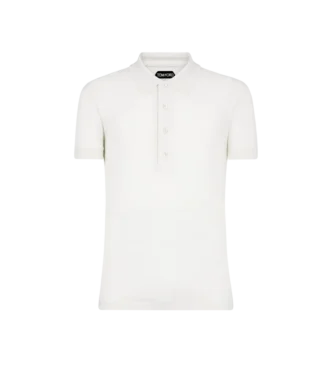 Polo a maniche corte in cotone e cashmere