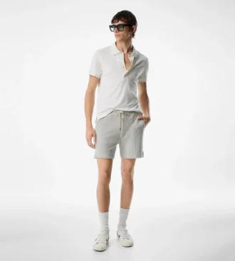 Polo a maniche corte in cotone e cashmere