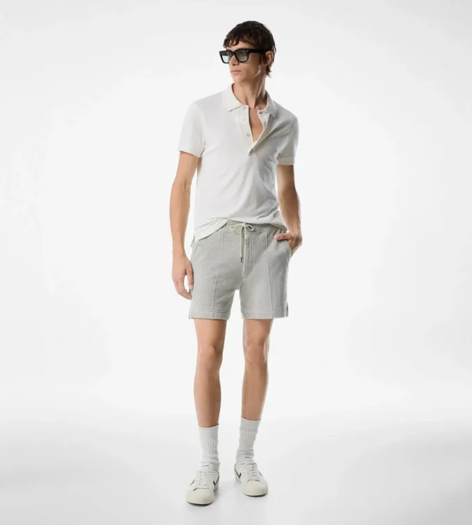 Polo a maniche corte in cotone e cashmere