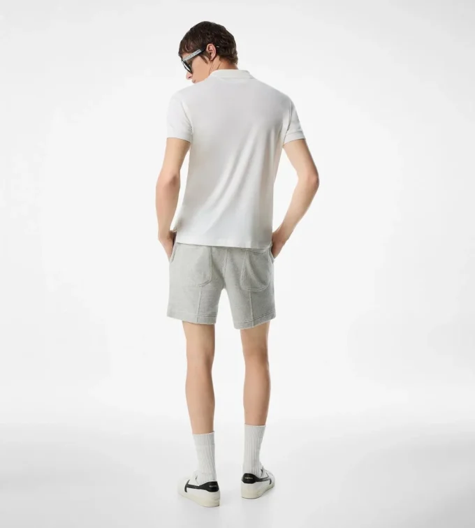 Polo a maniche corte in cotone e cashmere