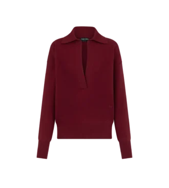 Polo in cashmere a maniche lunghe