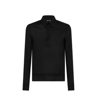 Polo in cashmere e seta a maglia fine
