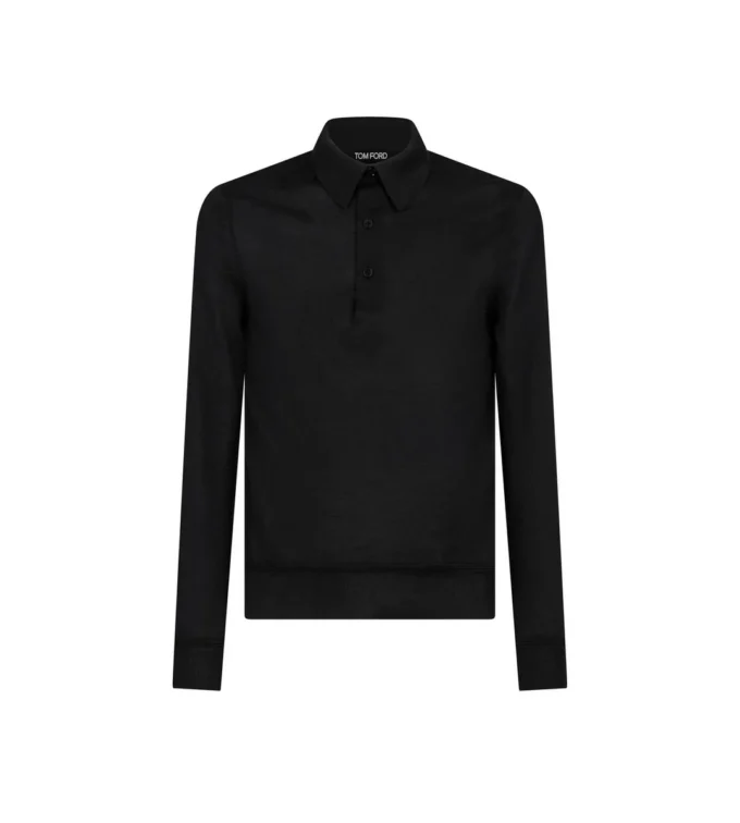 Polo in cashmere e seta a maglia fine