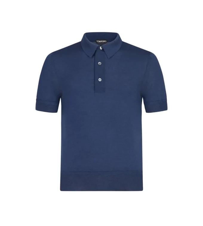 Polo in cashmere e seta a maglia fine