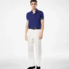 Polo in cashmere e seta con bordino a contrasto