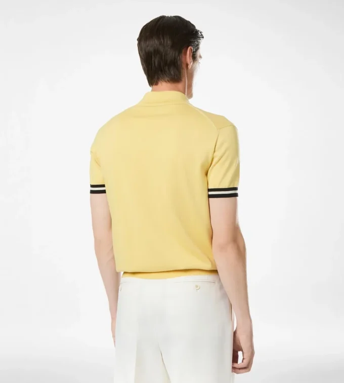 Polo in cotone e seta con bordino a contrasto