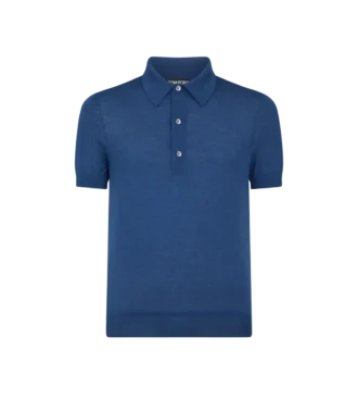 Polo in maglia di cashmere e seta a trama fine