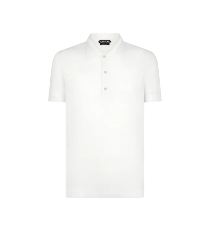 Polo in misto cotone e seta
