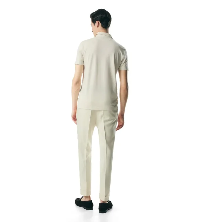 Polo in misto seta piquet