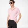 Polo in piquet di cotone e seta