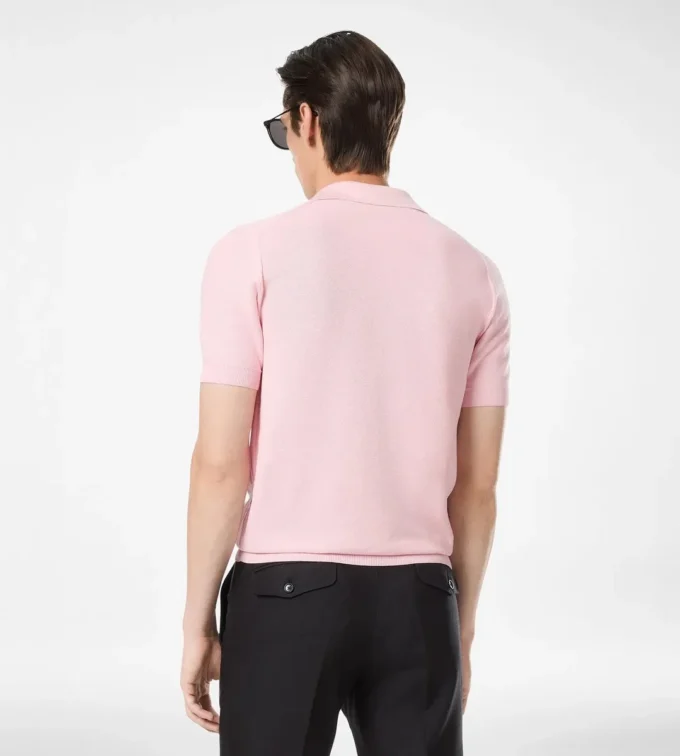 Polo in piquet di cotone e seta