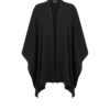 Poncho in cashmere con logo Tf ricamato tono su tono