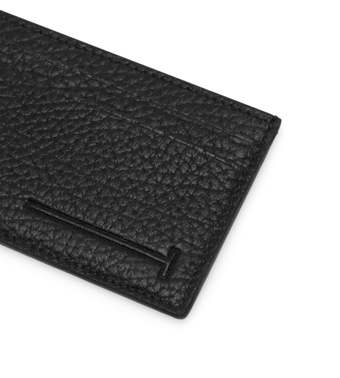 Portacarte classico allungato con linea a T in pelle di cervo stampata