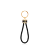 Portachiavi con anello a T in pelle martellata