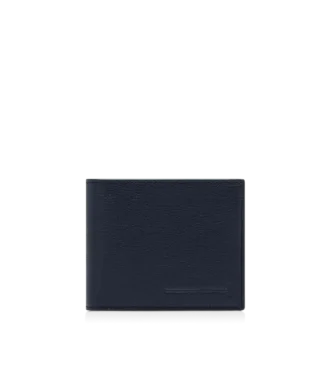 Portafoglio classico bifold allungato in morbida pelle fiore con linea a T