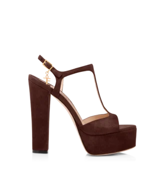 Sandalo con plateau Angelina in pelle scamosciata