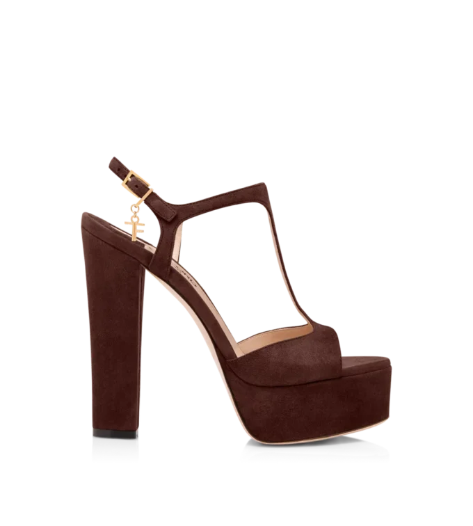 Sandalo con plateau Angelina in pelle scamosciata