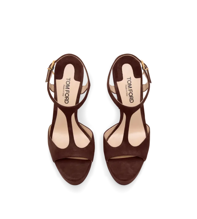 Sandalo con plateau Angelina in pelle scamosciata