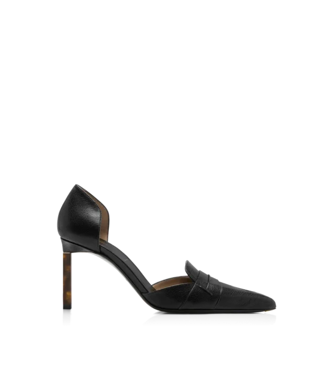 Scarpe con tacco Eva D’Orsay in morbida pelle martellata