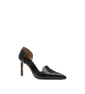 Scarpe con tacco Eva D’Orsay in morbida pelle martellata