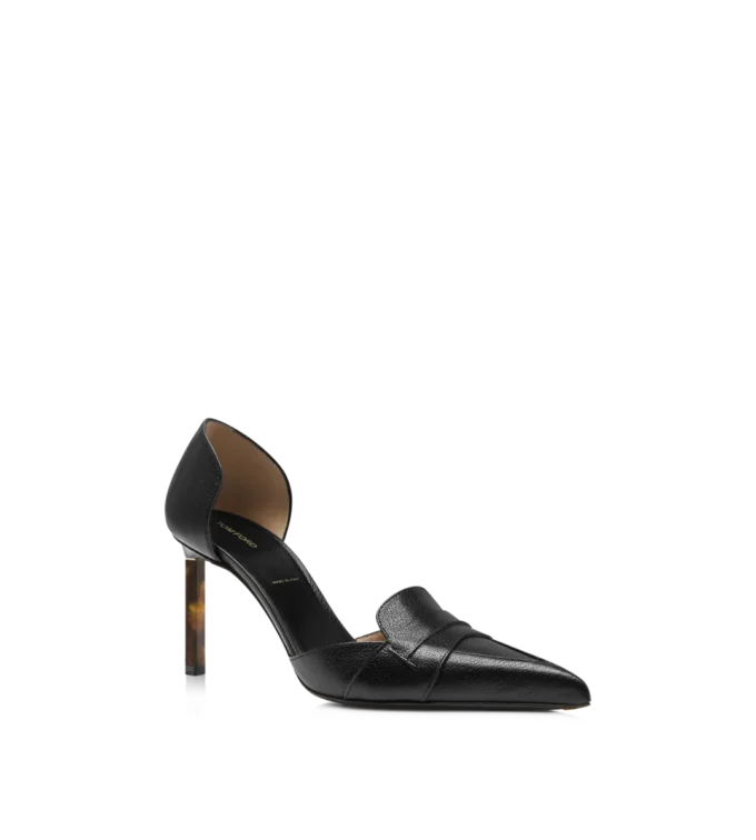 Scarpe con tacco Eva D’Orsay in morbida pelle martellata