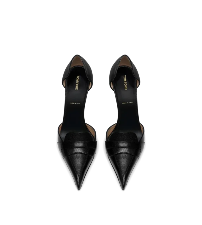Scarpe con tacco Eva D’Orsay in morbida pelle martellata
