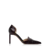 Scarpe con tacco Eva D’Orsay in pelle di coccodrillo lucida stampata