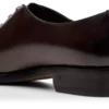 Scarpe stringate in pelle brunita