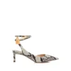 Slingback con chiusura a lucchetto in pelle stampata pitonata Slingback con chiusura a lucchetto in pelle stampata pitonata