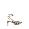 Slingback con chiusura a lucchetto in pelle stampata pitonata Slingback con chiusura a lucchetto in pelle stampata pitonata