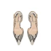 Slingback con chiusura a lucchetto in pelle stampata pitonata Slingback con chiusura a lucchetto in pelle stampata pitonata