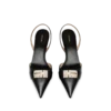 Slingback con fibbia a T in pelle lucida Slingback con fibbia a T in pelle lucida