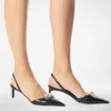 Slingback con fibbia a T in pelle lucida Slingback con fibbia a T in pelle lucida