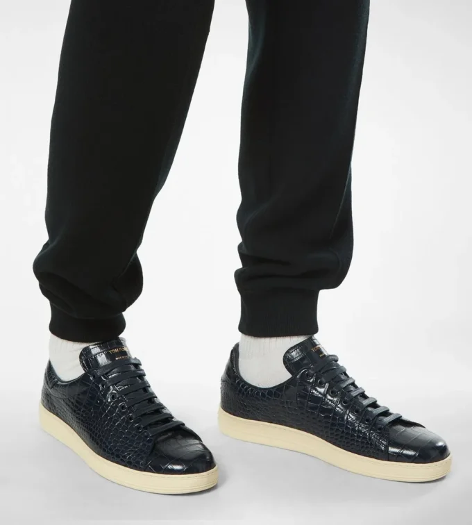 Sneaker Warwick in pelle di alligatore stampata