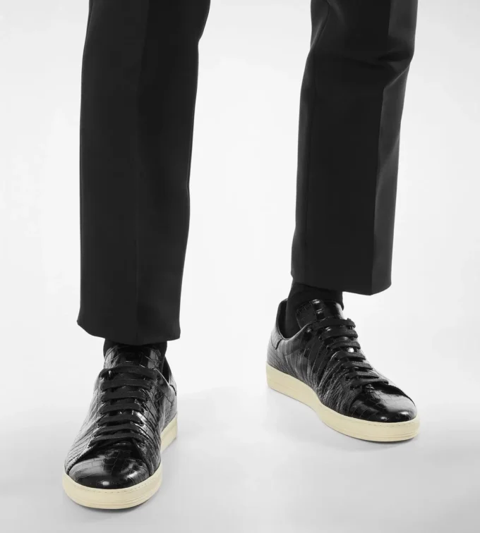 Sneaker Warwick stampata coccodrillo
