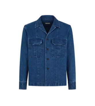 Soprabito in denim a spina di pesce