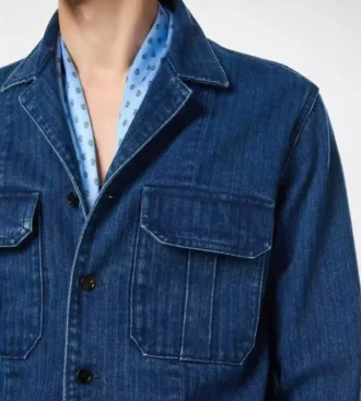Soprabito in denim a spina di pesce