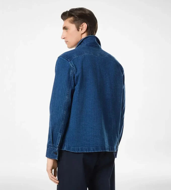 Soprabito in denim a spina di pesce Soprabito in denim a spina di pesce