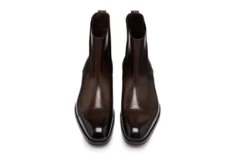 Stivali Chelsea Edgar in pelle brunita