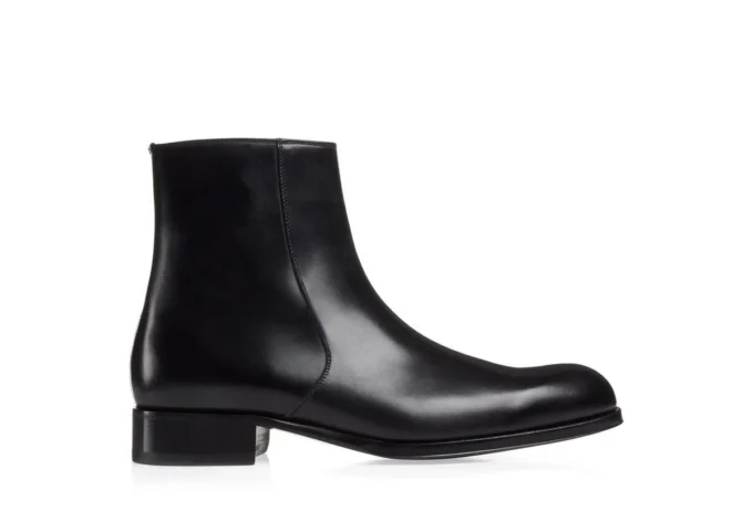 Stivali con zip Edgar in pelle brunita