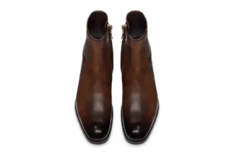 Stivali con zip Edgar in pelle brunita