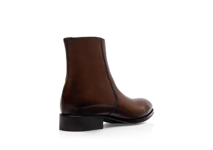 Stivali con zip Edgar in pelle brunita