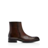 Stivali con zip Elkan in pelle brunita