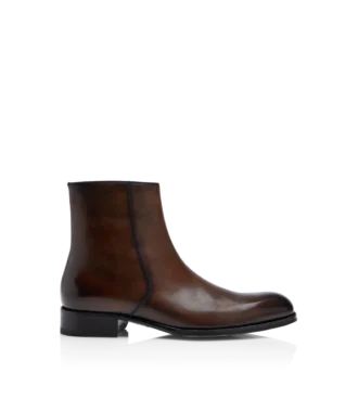 Stivali con zip Elkan in pelle brunita Stivali con zip Elkan in pelle brunita